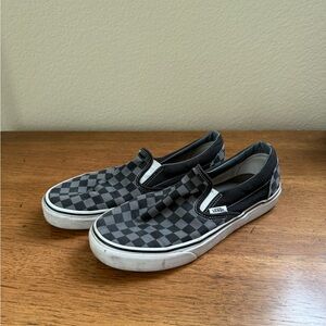 Black and grey checkered vans